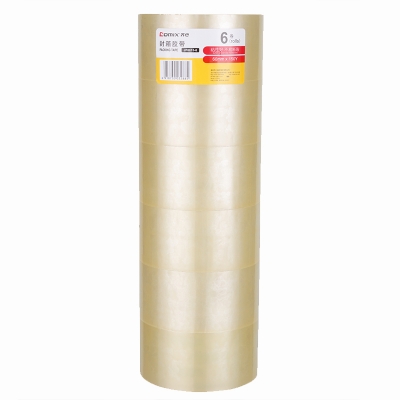 齐心 JP6015-6 普透封箱胶带 6卷/筒 60mm*150y