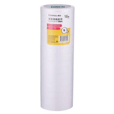 齐心 MJT1810-10 双面胶棉纸胶带 18mm*10y 10卷装