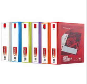 齐心 A0237 易展示 美式三面插袋文件夹 A4 4寸2孔D型夹 白色