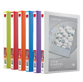 齐心 A0230 易展示 美式三面插袋文件夹 A4 2寸4孔D型夹