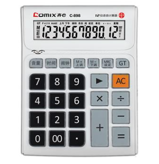 齐心 C-898 计算器 大台 舒视语音王