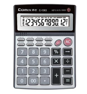 齐心 C-1363 计算器 中大台 耐用语音王