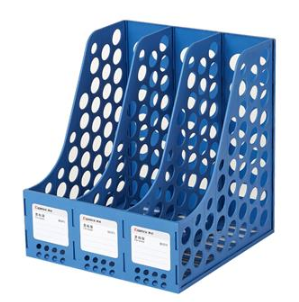 齐心 B2073 资料架（三格） 蓝色 文件架