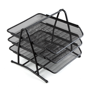 齐心 B2163 耐用金属铁网文件盘 三层资料架