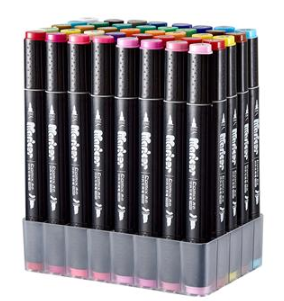 齐心 ZYMK05-40 双头彩色马克笔 40支装 1-6mm